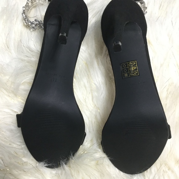 FASHION NOVA Bling Black Stiletto Heels Size 10 - Picture 4 of 8